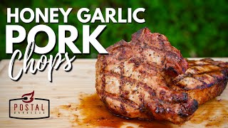 Grilled Pork Chops  Honey Garlic Pork Loin Chops Recipe on the BBQ