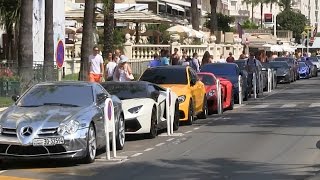 Arab Supercars invasion in Cannes - 6X Aventador, Huayra, 918, Veyron and More ...