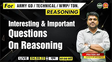Reasoning Model Paper | Interesting & Important Questions | ARMY GD/TECH/WMP/TDN | Prateek Sir-MKC