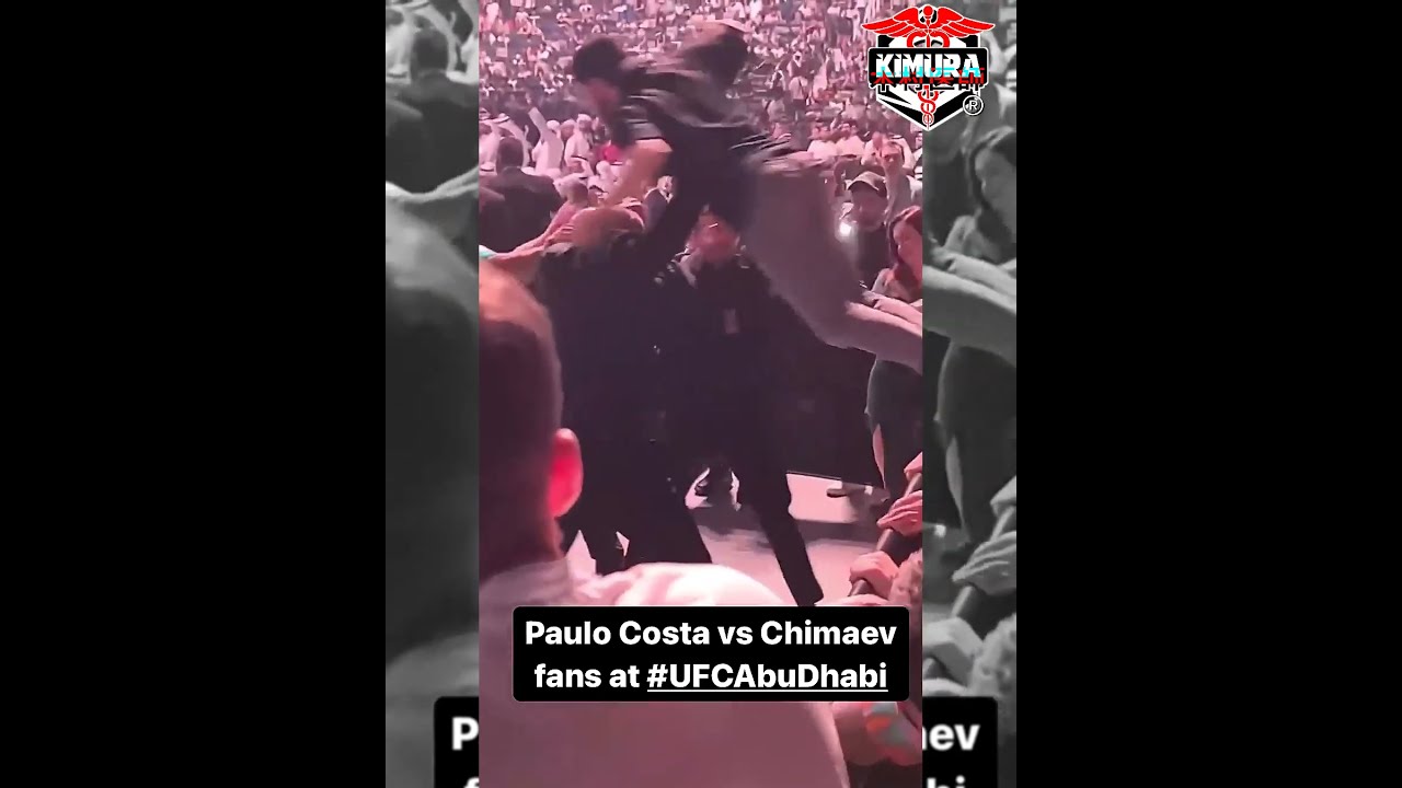 Slow Motion of Paulo Costa ATTACKED by Khamzat Chimaev Fans at UFC 294 #shorts #ufc #mma