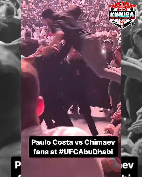 Slow Motion of Paulo Costa ATTACKED by Khamzat Chimaev Fans at UFC 294 #shorts #ufc #mma