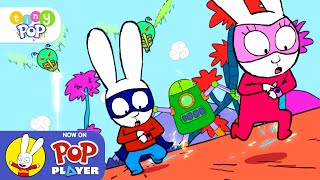 Giant ROBOT Invasion?!  Simon Super Rabbit S04 Specials ⚡| Cartoons for Kids | Tiny Pop