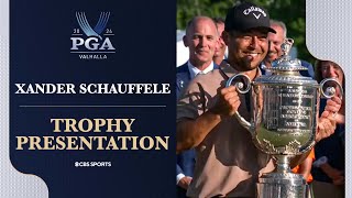 Xander Schauffele EMOTIONAL After Winning 2024 PGA Championship I Trophy Presentation I CBS Sports