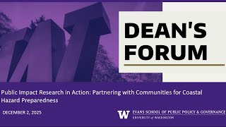 Dean's Forum | Coastal Hazard Preparedness