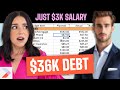 36k in debt and only makes 3k per month  millennial real life budget review ep 24