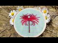 花朵#刺绣 3D Hand embroidery 彼岸花 螃蟹花 苏绣针法 #刺繍 刺繍のやり方Art embroidery | easy stitch beads embroidery flower