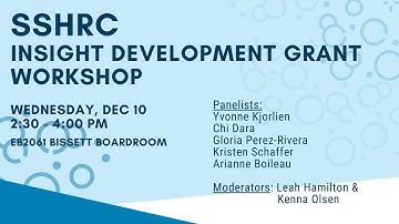 SSHRC Insight Development Grant (IDG) Workshop (December, 2025)