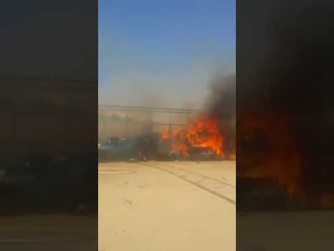 حريق هائل في مصنع للنسيج بالعاشر من رمضان