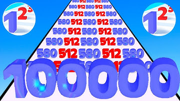 Number Master 3D : Number Run 2048 in MAX LEVEL ( New Update , ASMR )