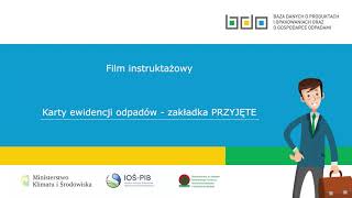 Karty Ewidencji Odpadów - Zakładka Przyjęte