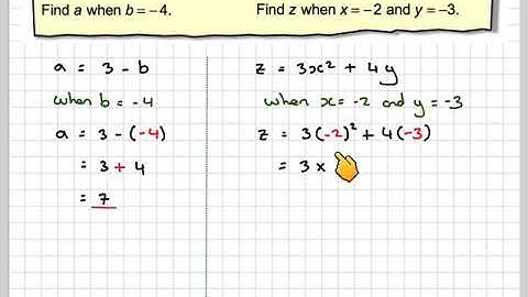 Substitution involving negative numbers