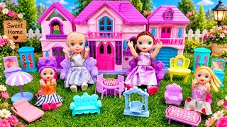 Satisfying Unboxing Cute Pink Barbie Princess Castle Playset | Doll Furniture Toys Review ASMR Ep 15