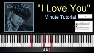 "I Love You " Mary J Blige 1 Minute Tutorial