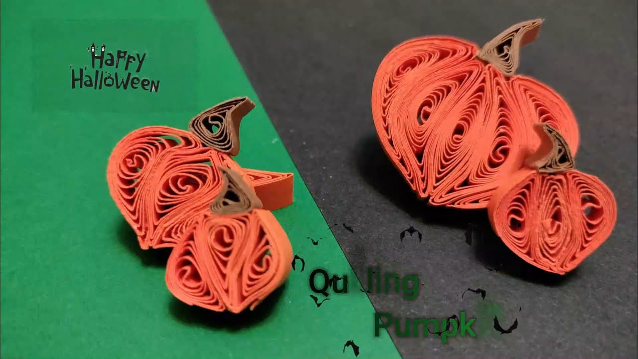 How to make Quilling Pumpkin Halloween Tutorial DIY Paper Craft