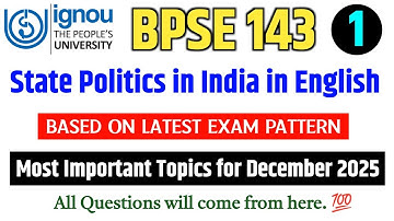 BPSE 143 Important Questions December 2025 Exam | BPSE 143 Question Paper 2025 Exam | BPSE 143 Paper