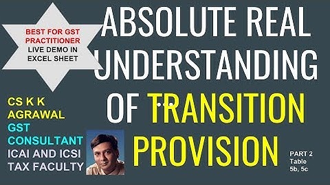 Absolute real understanding of transition form in GST live demo in excel sheet (table 5b, 5c)