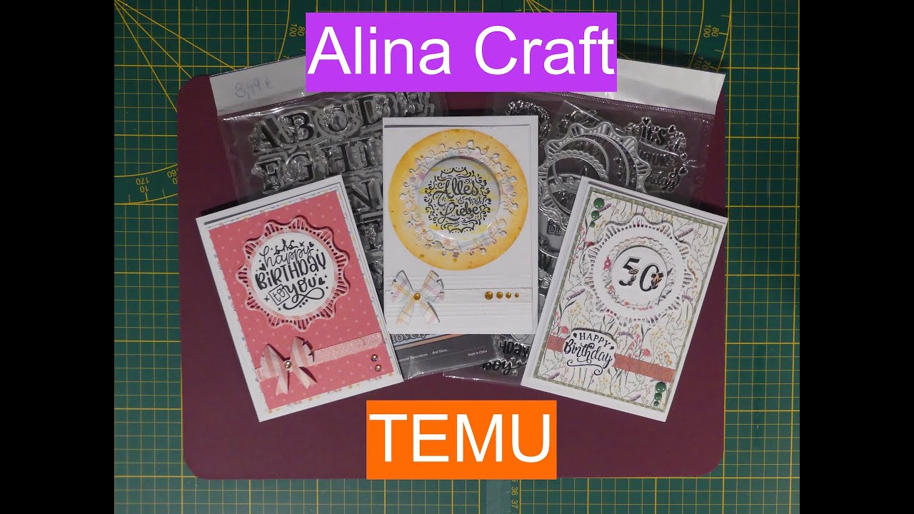 #TEMU 3 Karten mit Stanzen von Alina Craft, Tutorial !!!! - YouTube