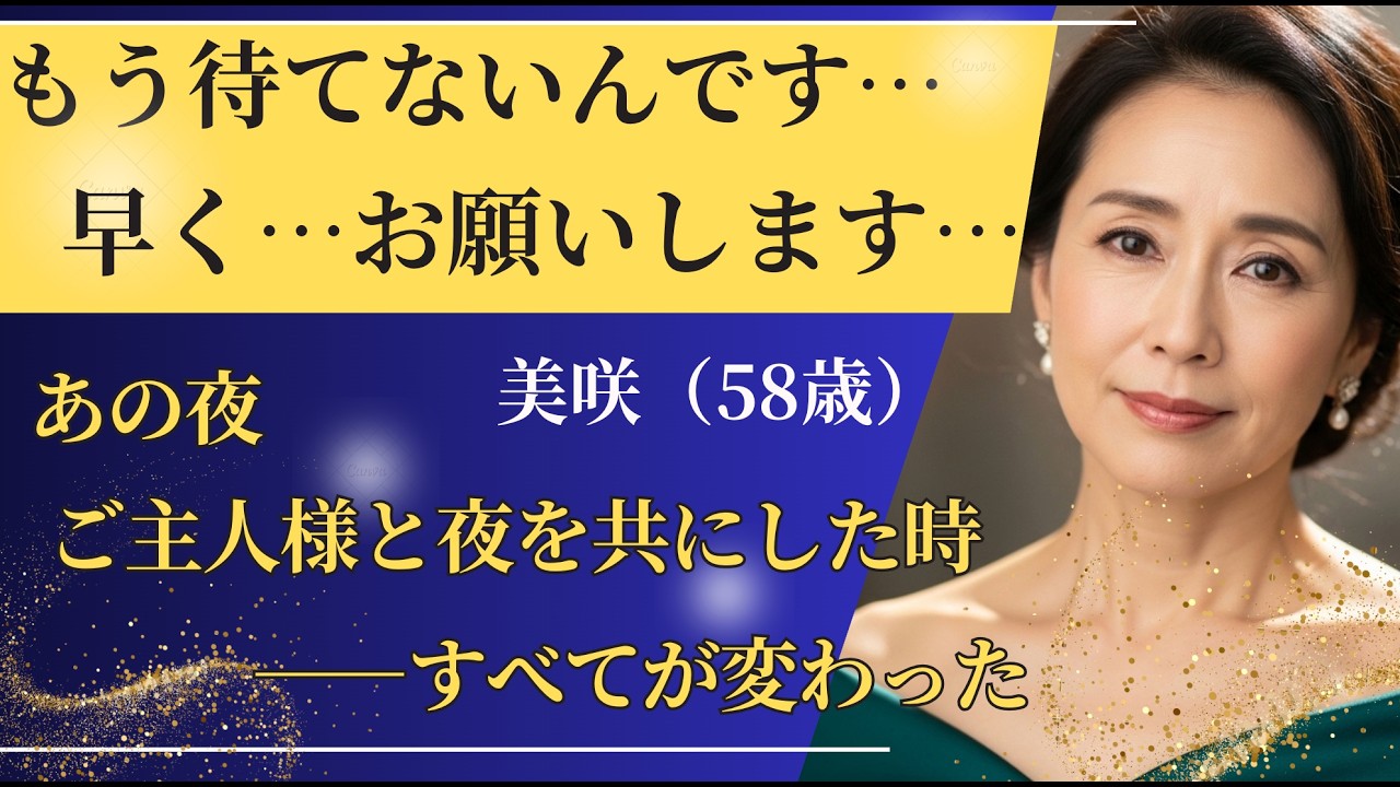 【シニア恋愛】美咲58歳、亡き奥様から託された一通の手紙とご主人様の涙|中年恋愛|熟年恋愛【高齢者恋愛】#50代 #60代 #恋愛