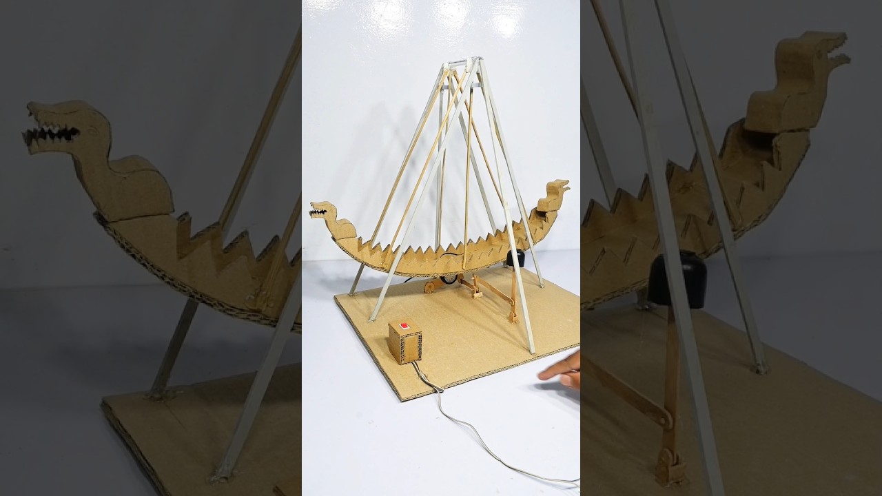 Cardboard dragon jhula with dc motor 