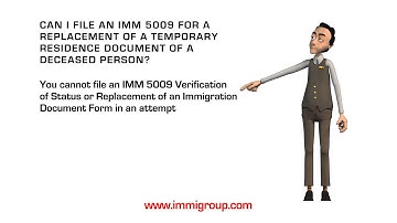 Can I file an IMM 5009 for a replacement of a Temporary Residence Document of a deceased person?