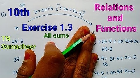 TN Samacheer 10th Standard Maths| Relations and Functions | Exercise 1.3 | Functions | New syllabus