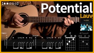 501.Lauv - Potential 기타커버 【★★☆☆☆】 | Guitar tutorial |ギター 弾いてみた 【TAB譜】 하루한곡