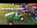 Bulk Gypsum Spreading - Fall Time Lawn Maintenance Routine with John Deere 318 Garden Tractors