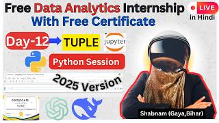 Day-12| Tuples in python| free data analytics internship with certificate| python tutorial|