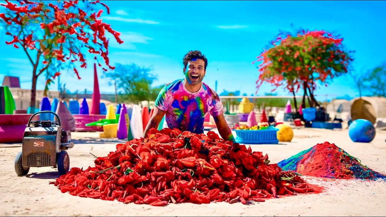 Making Organic Holi Colours From Palash Flowers-It’s pour Organic Colours