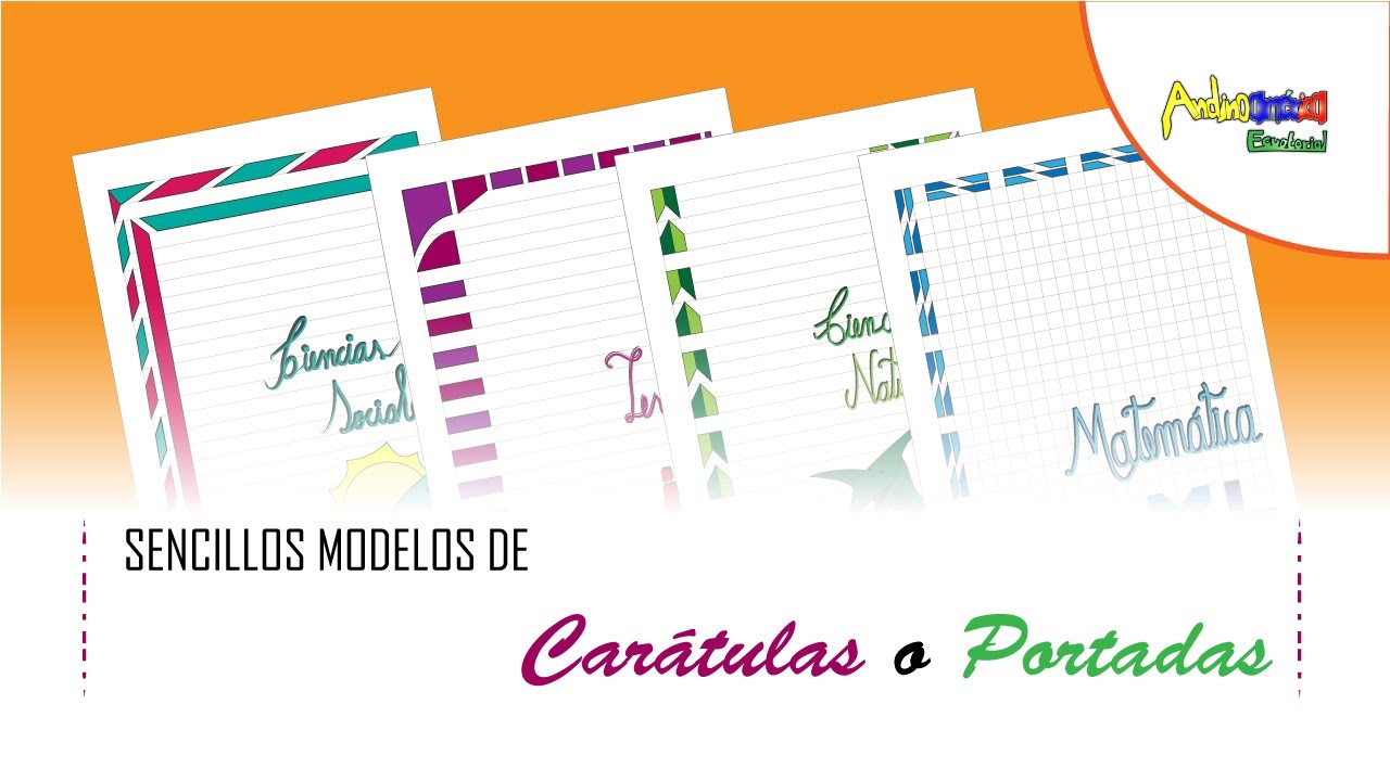 Sencillos modelos de #Carátulas o Portadas para cuaderno - thptnganamst.edu.vn