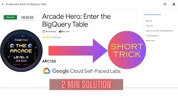 Arcade Hero: Enter the BigQuery Table || ARC130 || LVL 3 GEN AI || ARCADE 2024
