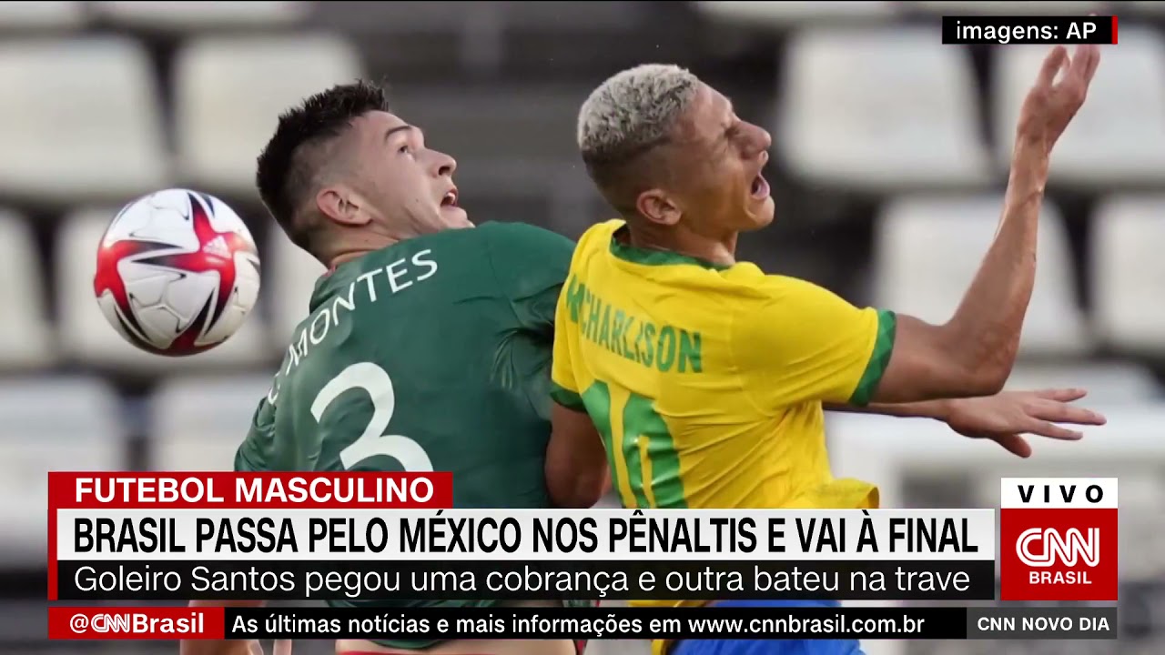 Santos defende pênalti, Brasil vence o México e disputará o bi