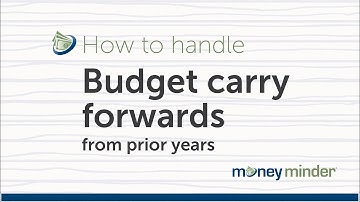 How to handle Budget carry forwards from prior years | MoneyMinder