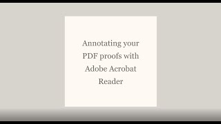 Annotating a PDF in Adobe Acrobat Reader