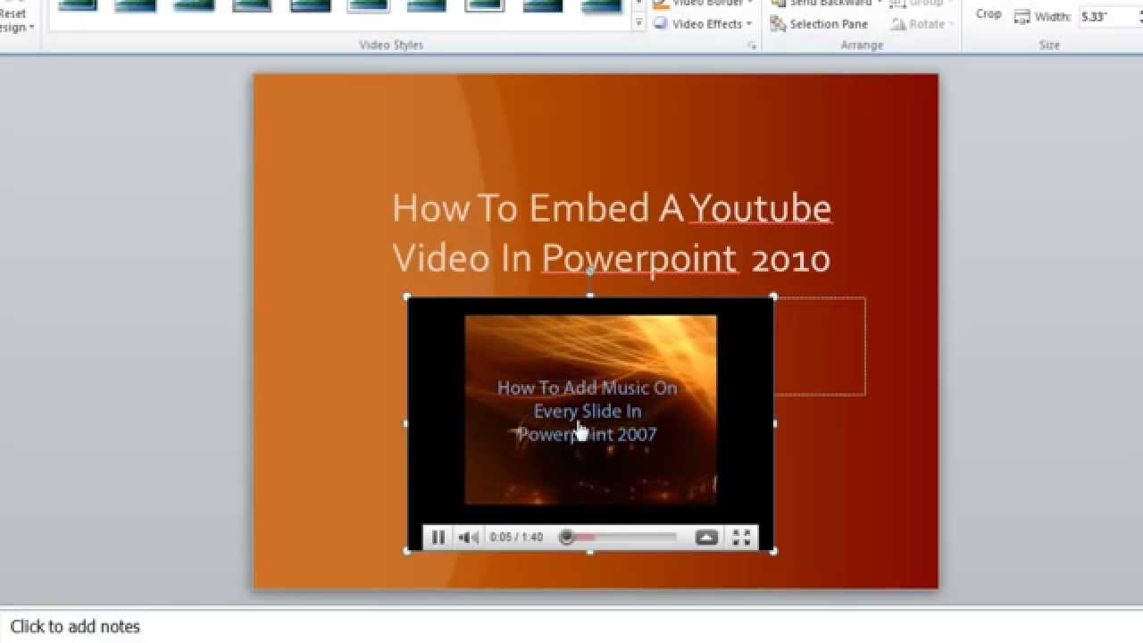 How To Embed YouTube Video Into PowerPoint 2010 - YouTube