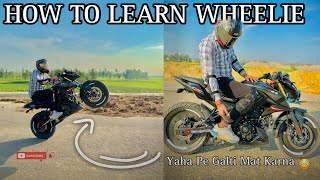 How To Learn Wheelie 💥 basic and easy step ✌️ Pulsar n160 || Tutorial in Hindi