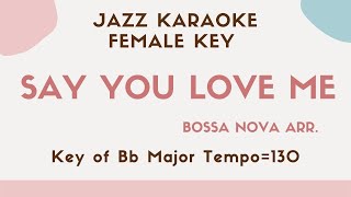 Say you love me - Bossa nova arrangement KARAOKE (Instrumental backing track) - female key