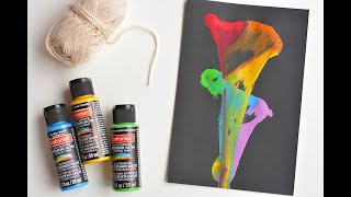 String Pull Painting: String Paint Art With Acrylic Paint