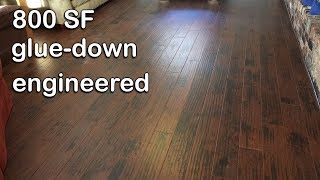 How to glue down engineered floor to a slab.  DIY NC Floor Guys.