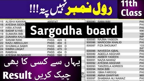Check 11th class result Sargodha without Roll no Gazette | 1st year result by name | without website