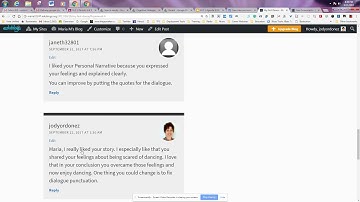 Adding a comment in Edublogs.