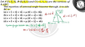 Let \( A(1,2 ; 3), B(0,0,1) \) and \( C(-1,1,1) \) are the vertices...