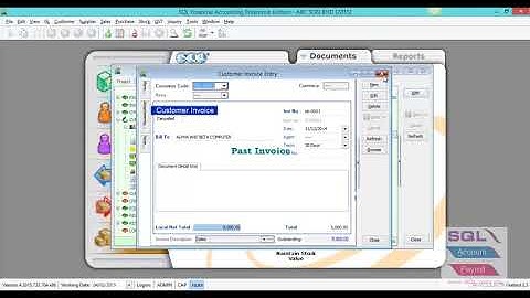 SQL Account  - Opening Balance