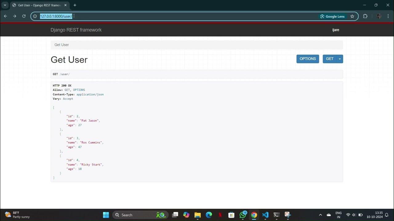 RESTful API using Django YouTube