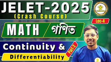 JELET 2025 Crash Course | Continuity &  Differentiability | Mathematics  (Part-2) |By Preetam Sir