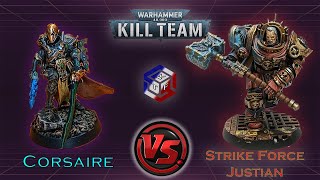 🎲Warhammer 40k : Kill Team Into The Dark🎲 Strike force Justian VS Corsaire