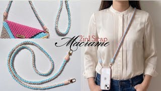 DIY Macrame Phone Bag Strap 2-in-1 | Macrame Phone Strap | Macrame Lanyard