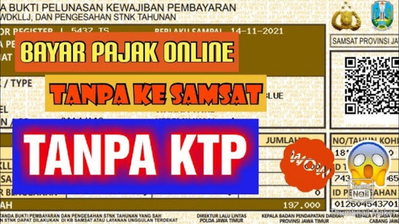 BAYAR PAJAK MOTOR MOBIL ONLINE TANPA KTP PAKAI TOKOPEDIA - YouTube