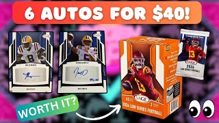 6 AUTOS FOR $40! 2024 Sage Football Low Series Blaster Box Review!
