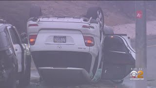 4 Lapd Officers Hurt After Chase Ends In Crash On 118 Freeway Onramp In Pacoima